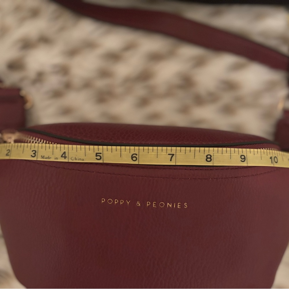 Poppy & Peonies Sidekick Crossbag burgundy. - Picture 3 of 10
